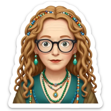 Professor Sybill Trelawney wearing glasses sticker
