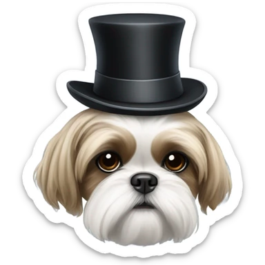 shih tzu with top hat sticker