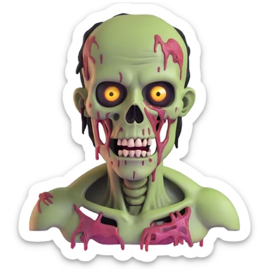 zombie with decaying flesh sticker