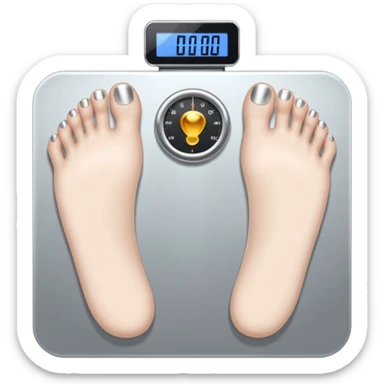 feet on digital scales sticker