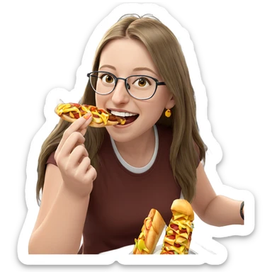 girl enjoying outdoor meal sticker