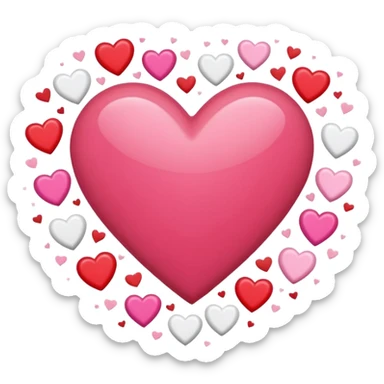 The flash surrounded with love hearts sticker