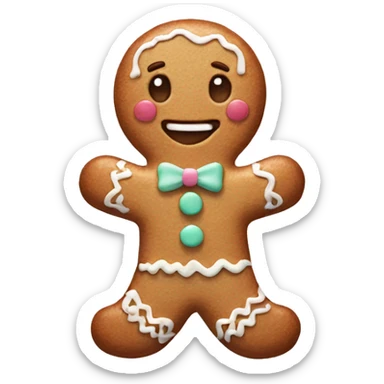 Pastel gingerbread man sticker