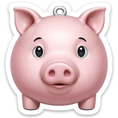 glitter white symbol pig bank sticker