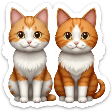 3 different coloured tiny short haired cats, including a dark grey and white cat, a ginger and white and a brown tabby and white sticker