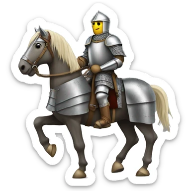 an medieval  knight on  a horse,full armored sticker