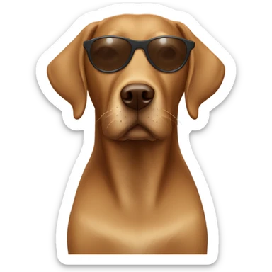 Brown Labrador wearing sunglasses sticker