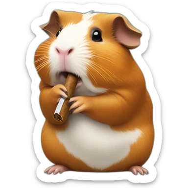guinea pig smoking cigar sticker