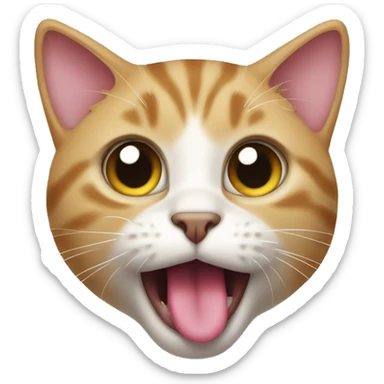 Cat sticking tongue out  sticker