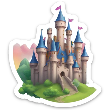 colorful fairytale castle sticker