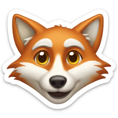 Fox with dizzy face sticker
