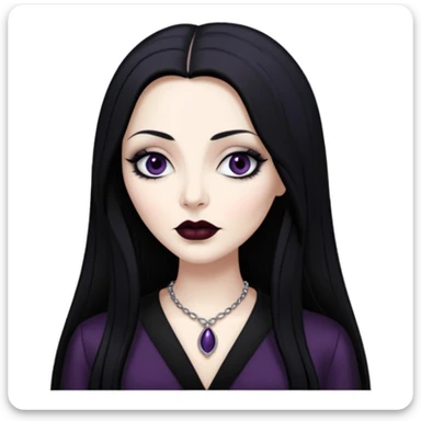 Morticia Addams character emoji sticker