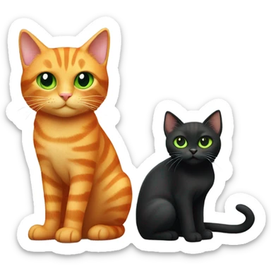 Black and orange cats sticker