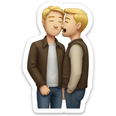 two guys kissing sticker