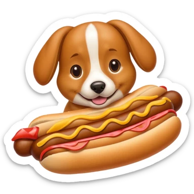 Dog in hotdog bud sticker