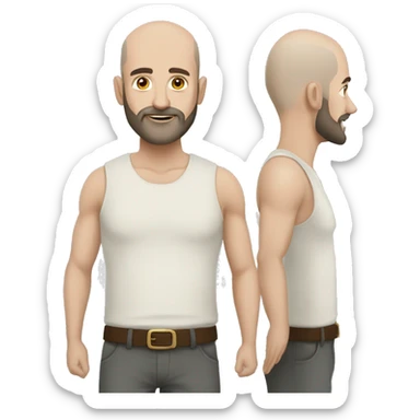Tall Bald Turkish Man with fair skin and beard sticker