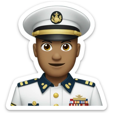 Marine in blue uniform saluting sticker