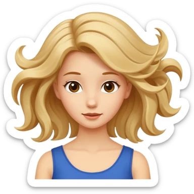 Girl twirling hair flirtatiously sticker