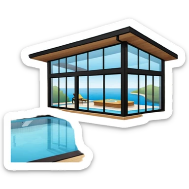 pool house sticker