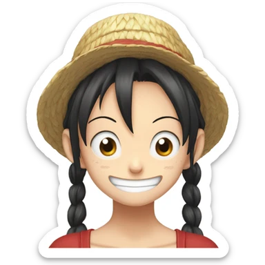 Une fille métisse Monkey.D Luffy sticker