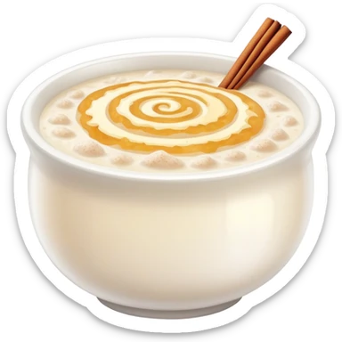 rice porridge with butter and sprinkled cinnamon sugar sticker