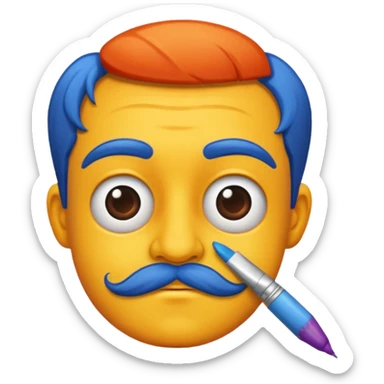 caricature style paint sticker