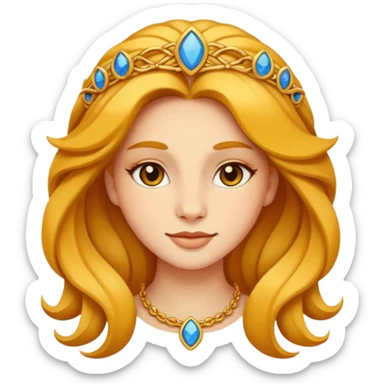 Leo woman as an emoji, graceful, with Leo symbol, no text sticker