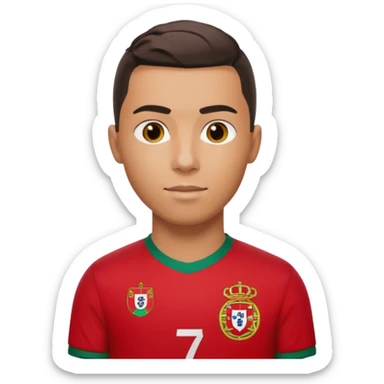 red Portugal football shirt with Ronaldo on the back sticker