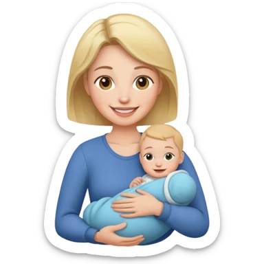Mom holding baby sticker