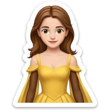 emma watson long hair as belle Cinematic Realistic sticker