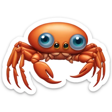 Crab with eyeballs sticker