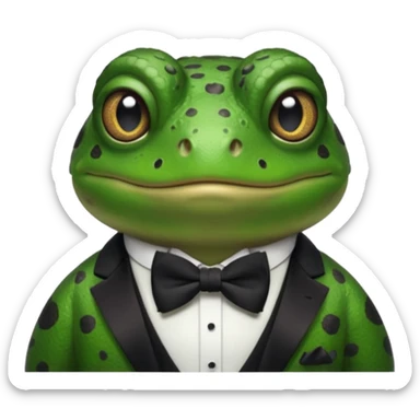 Toad wearing a bow tie ￼ sticker