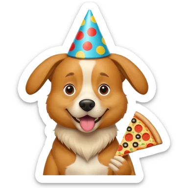 dog theater is really cray cray and is eating pizza with fanta sticker