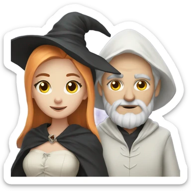Pale Witch and wizard couple sticker
