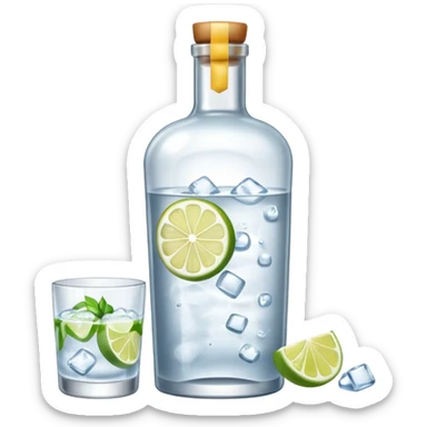 gin tonic with a tonic bottle on the side  sticker