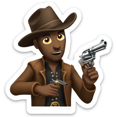 Cowboy shooting revolver  sticker