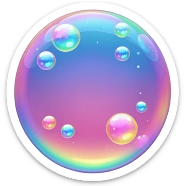 pink sparkling bubble sticker