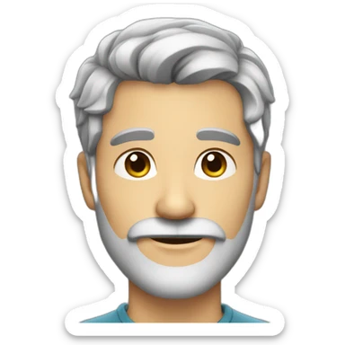 Handsome man with dark grey hair and beard sticker
