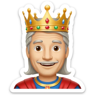 Burger King Crown guy with long grey hair and no facial hair sticker