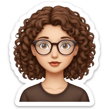 Girl with glasses and curly hair sticker