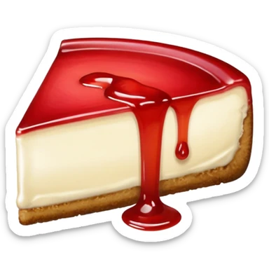 cheesecake with stawberry jam in it sticker