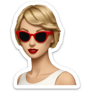 taylor swift red cateye sunglasses sticker