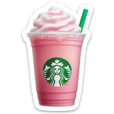 Realistic Starbucks iced pink drink sticker