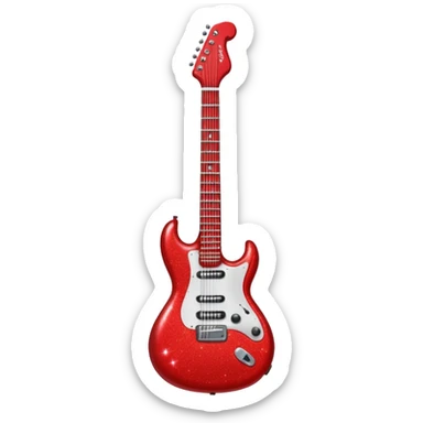 red glitter guittar sticker