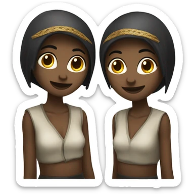 Two lesbian girls on the tekhno party  sticker