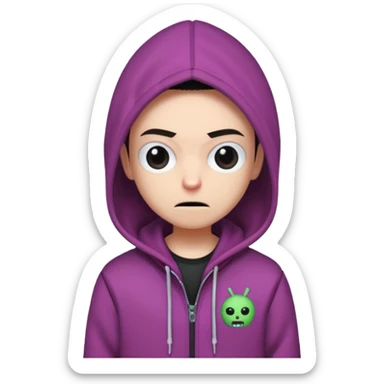 Joe Bart the YouTuber wearing a Gir from invader Zim hoodie. sticker