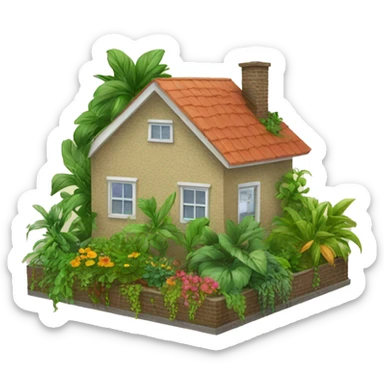 house full of plants sticker