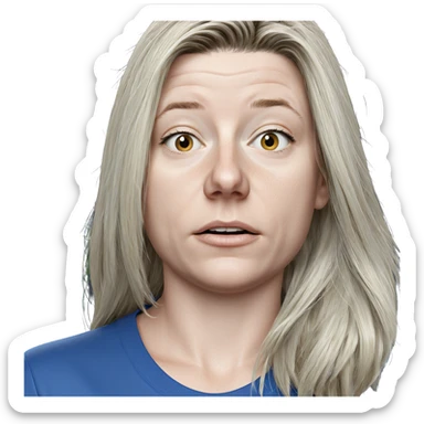 blonde girl in blue shirt sticker