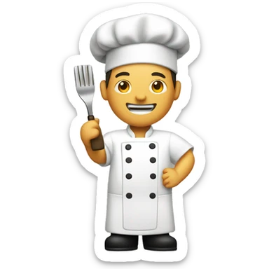 Chef cooking in hibachi restaurant sticker