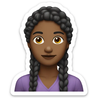 mujer pelo negro largo, piel morena aro en la nariz  sticker